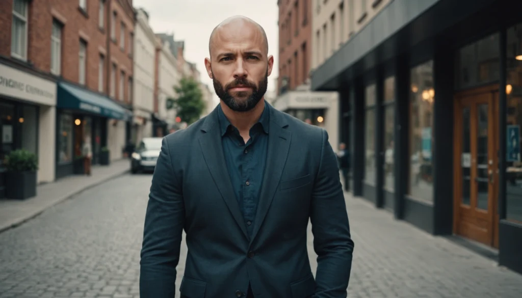 style chauve avec barbe