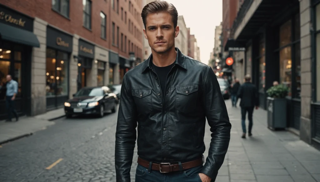 chemise cuir pour homme